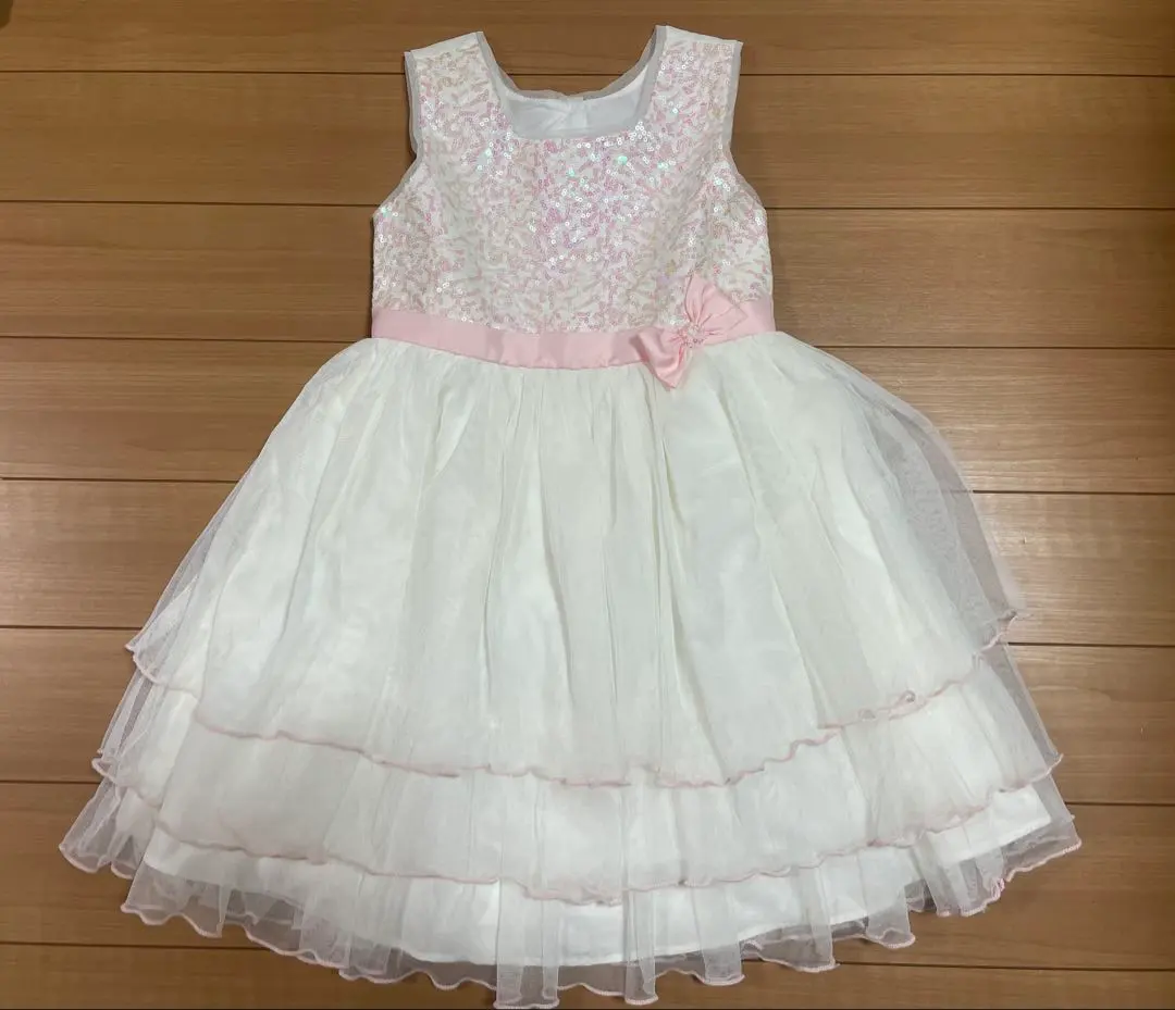 Thumbnail of Party dress, size 105-110, with lace and ribbon