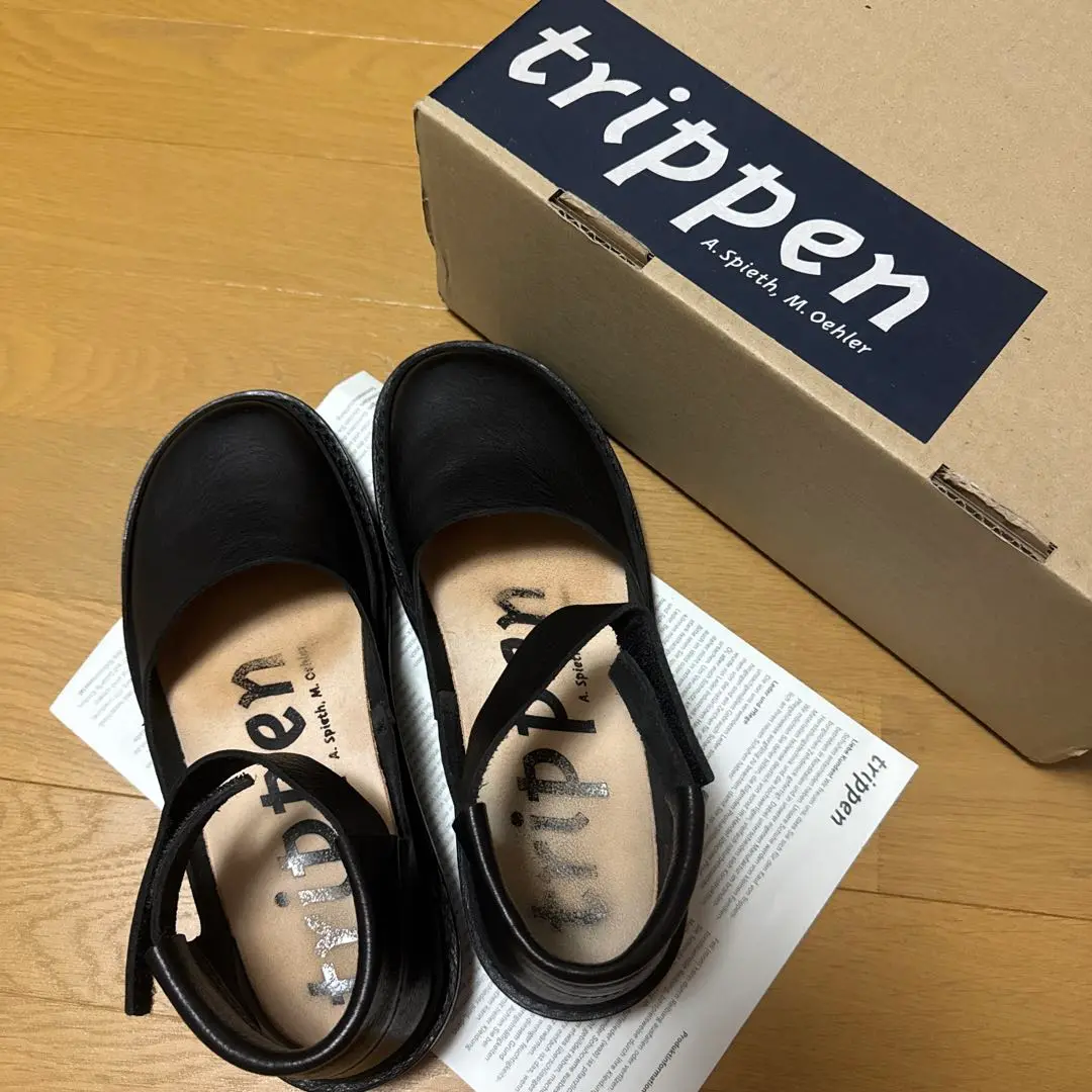 【新品】trippen トリッペン 鹿革 ベロクロ ディア レザー 36 trippen トリッペン ベルクロ ストラップシューズ Beutel