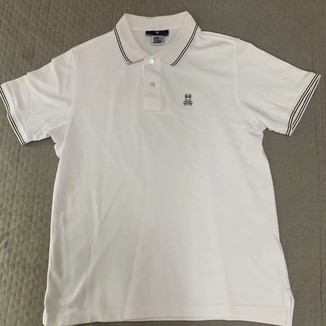Thumbnail of Psycho Bunny White Short Sleeve Polo Shirt, Size 5