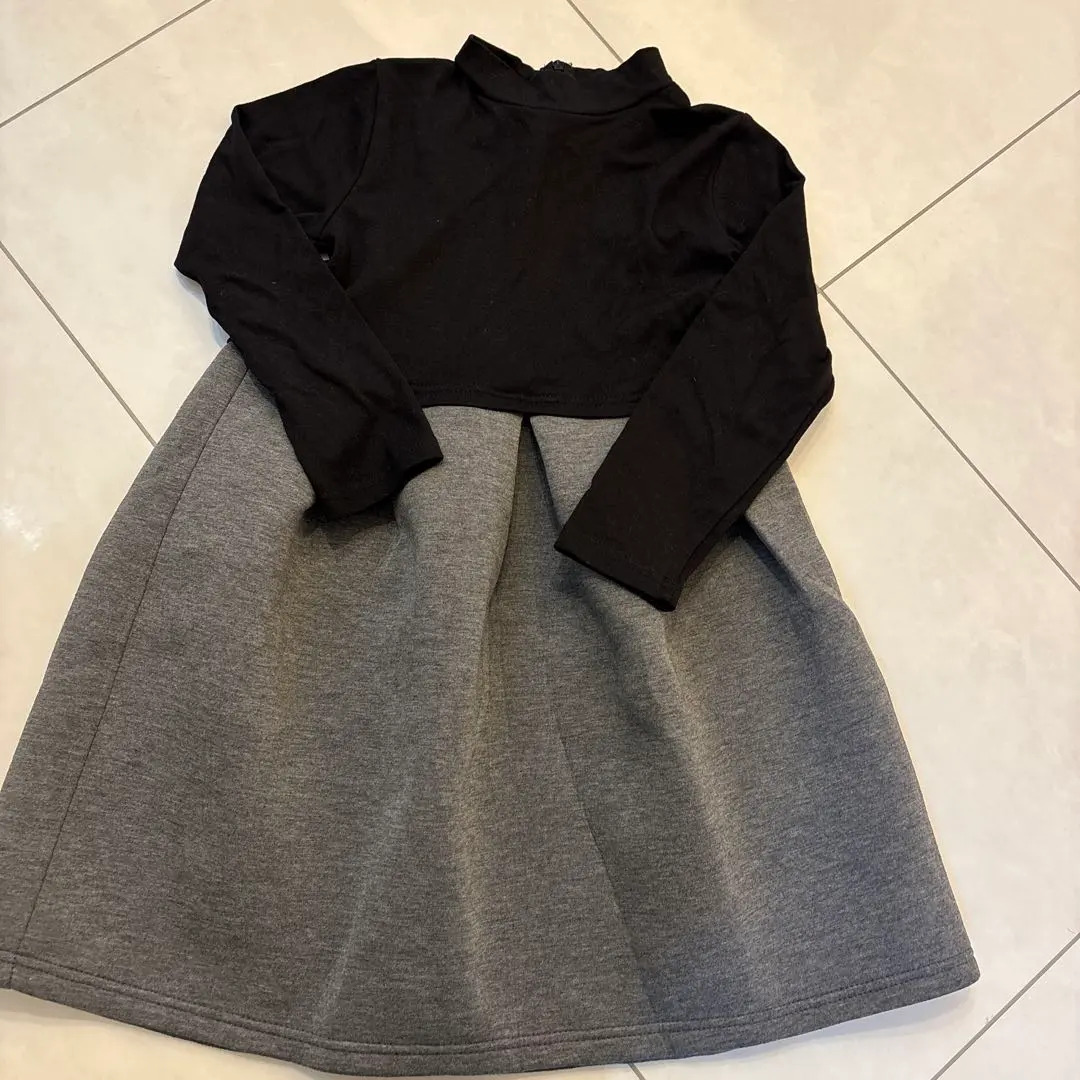 Thumbnail of Black and gray long-sleeved dress