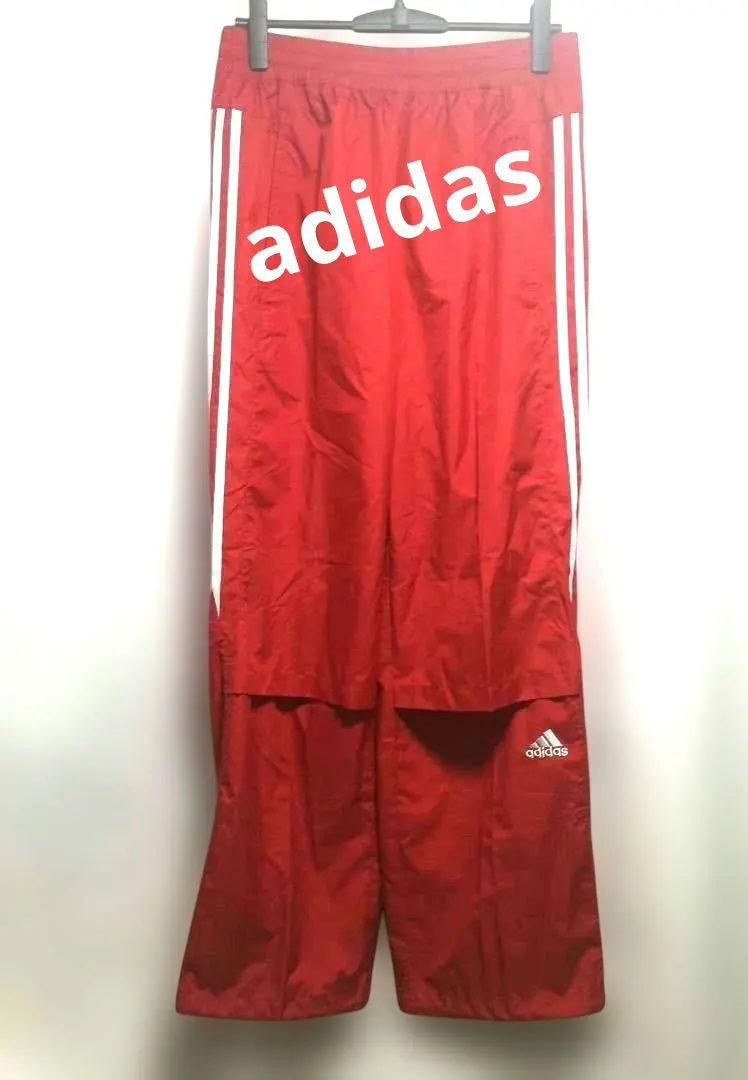 Thumbnail of Excellent condition Adidas embroidered logo nylon track pants, red