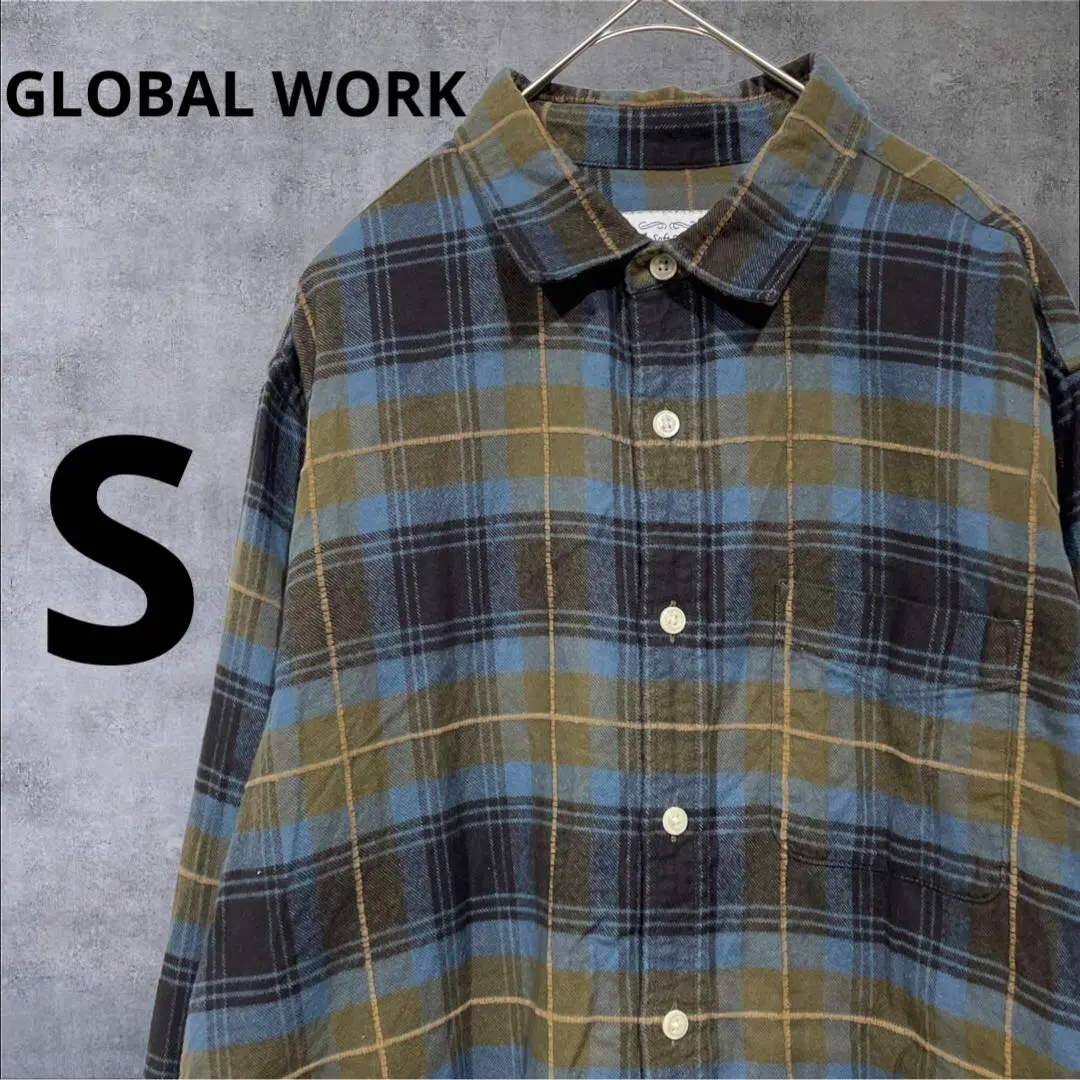 Thumbnail of GLOBAL WORK Soft Touch Flannel Shirt Check Pattern Khaki Blue