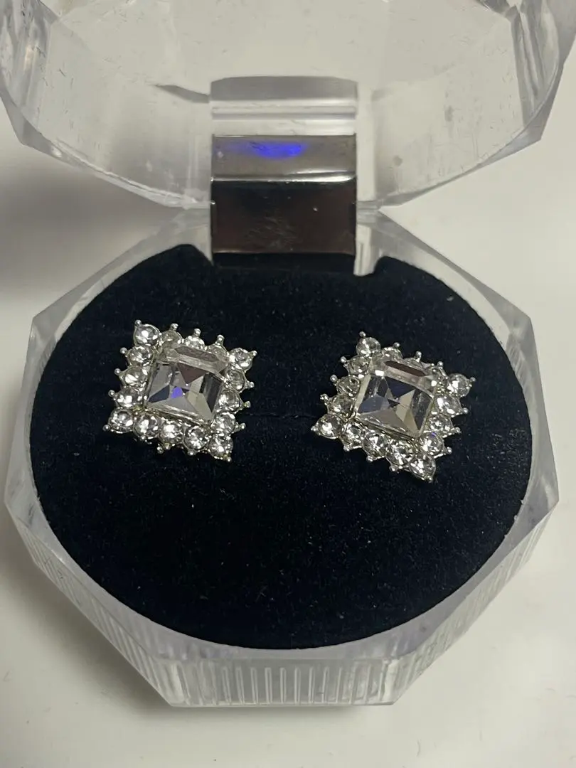Thumbnail of Crystal Earrings Square Y2K ice out
