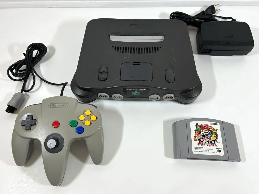 Thumbnail of Nintendo 64 console, one controller, Super Smash Bros.