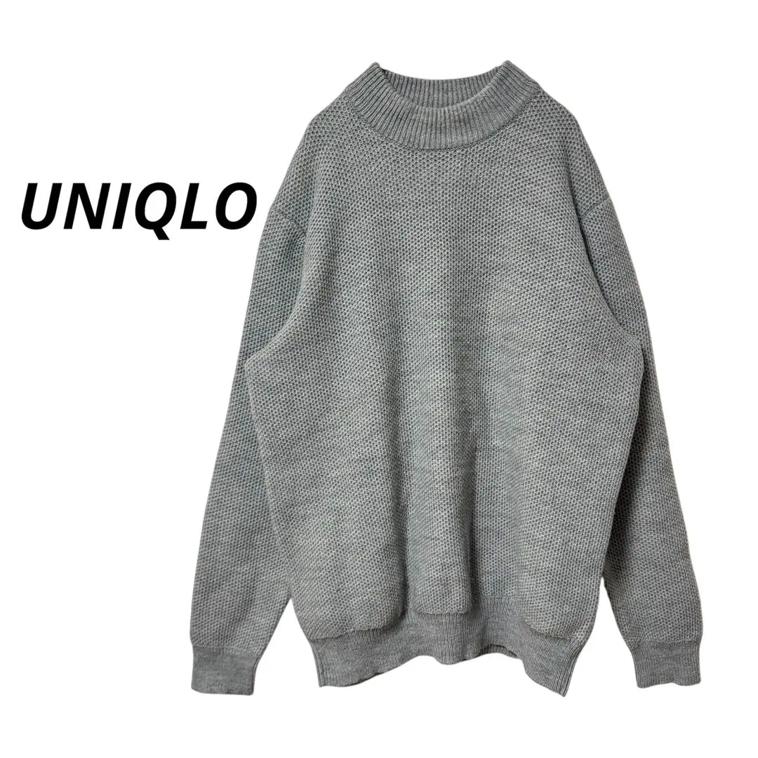 Thumbnail of Uniqlo Long Sleeve Knit Sweater Gray Relaxed Fit Plus Size Long Length (XL)