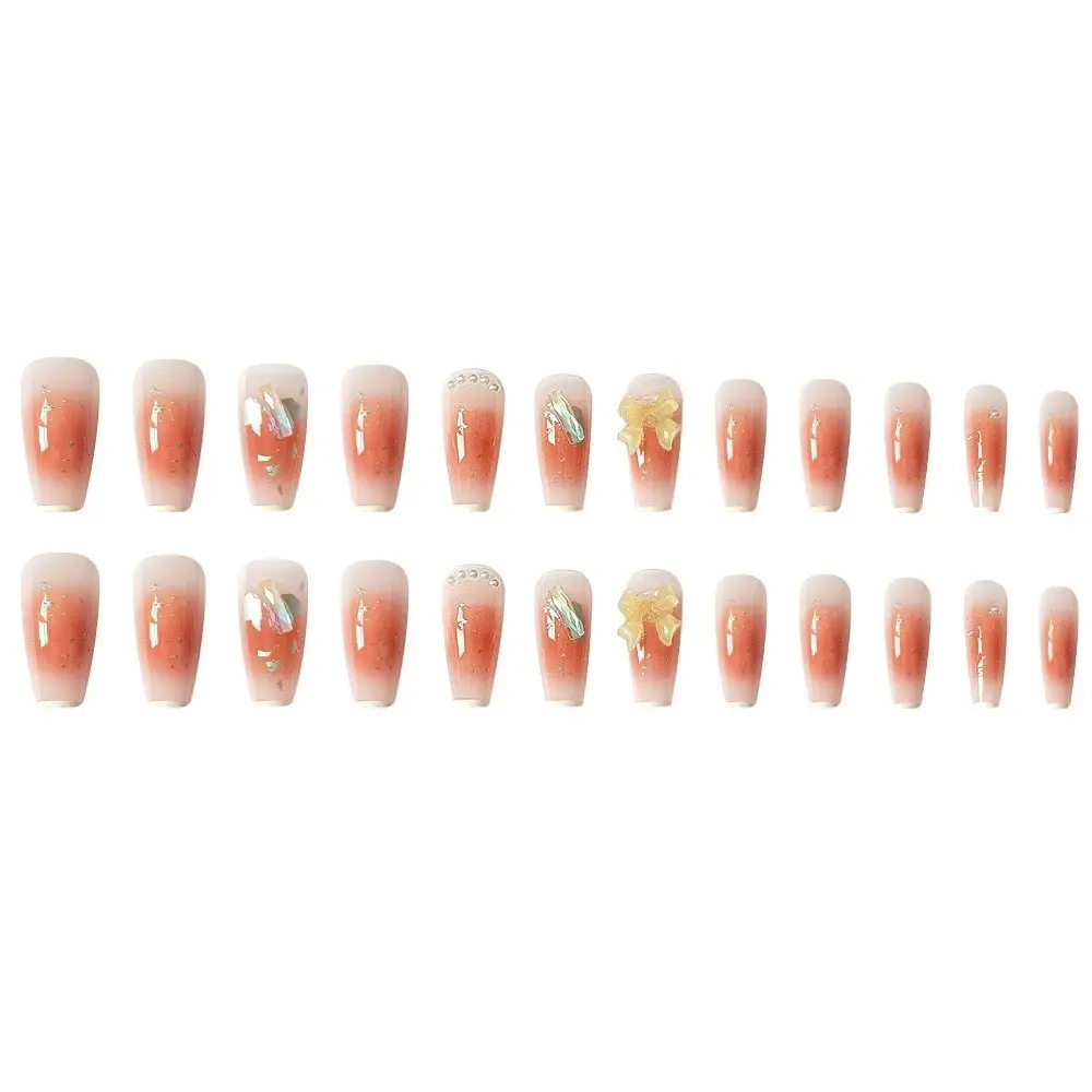 Thumbnail of Simple ♡ Nail tips, pink, pearl, bijou, French, false nails