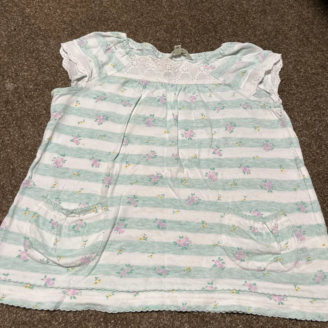Thumbnail of Striped floral cotton top