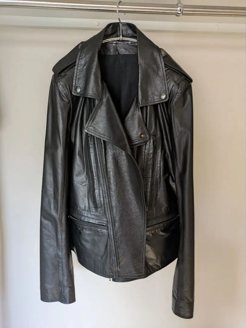 l*r様 ANN DEMEULEMEESTER ブラック ダブルライダースジャケ Ann-Demeulemeester-black-