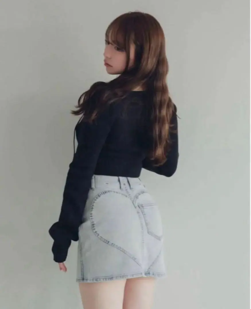 【最安値】ANDMARY Heart hip denim skirt S ANDMARY】Heart hip denim skirt