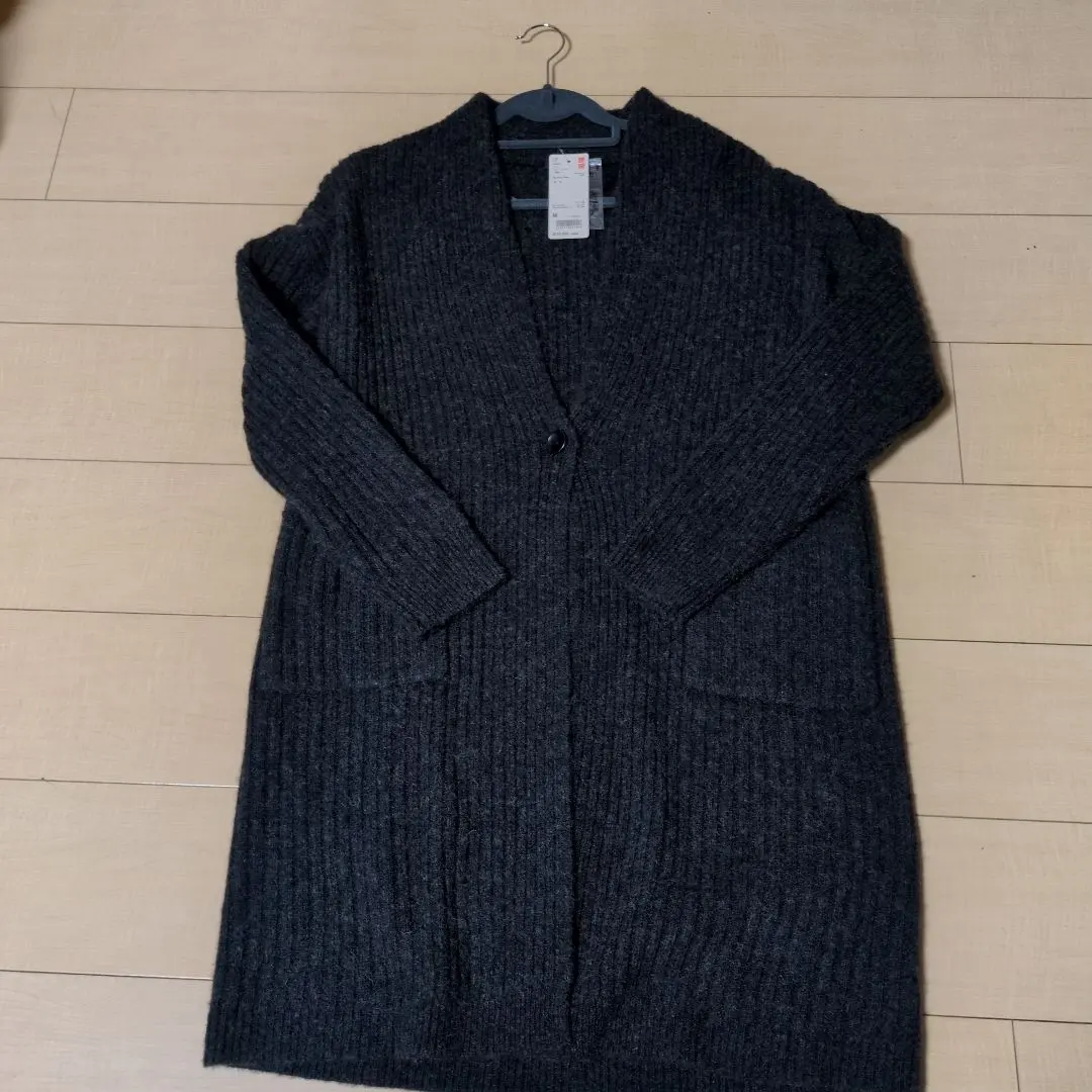 Thumbnail of Unused UNIQLO Dark Gray Ribbed Long Cardigan