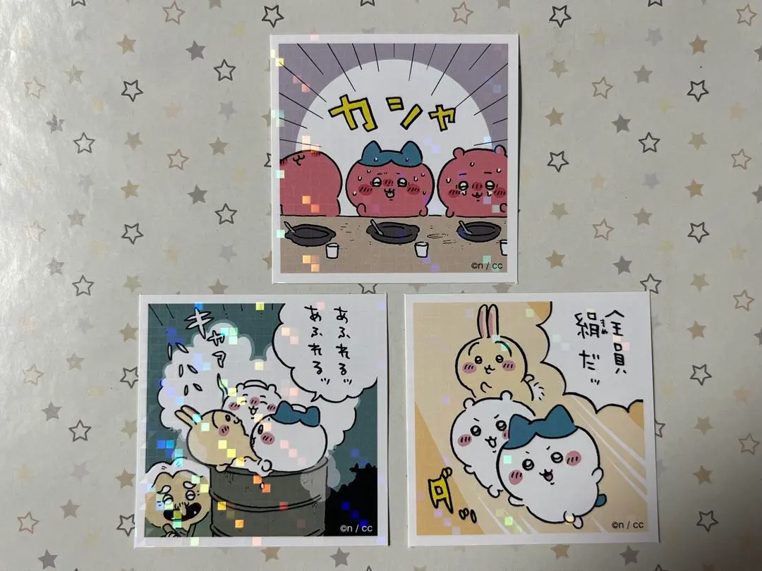 Thumbnail of Unused Chiikawa Atsumete Seal Gum Hachiware Usagi 3-piece set