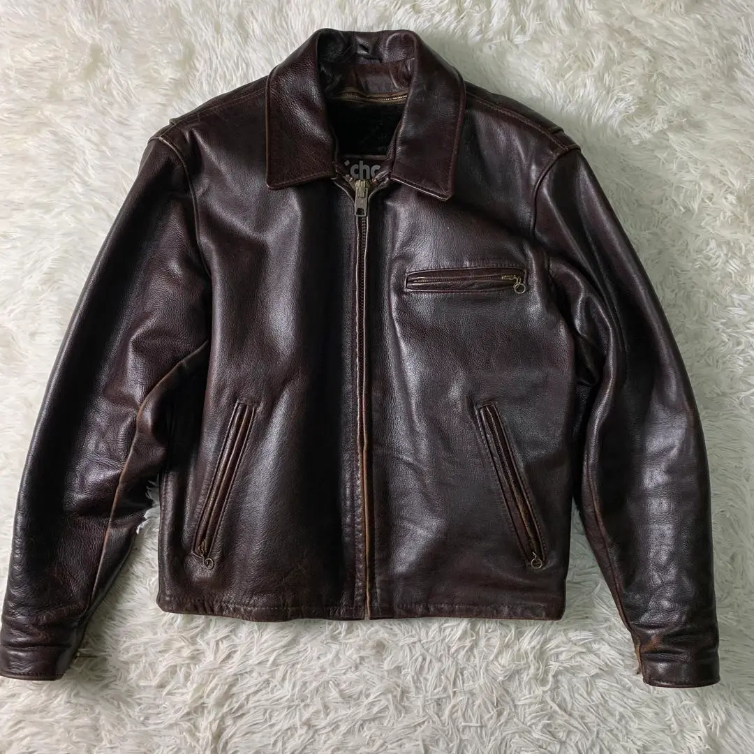Schott レッドブラウン　レア品番642VS シングルライダース Schott ショット 642VS レザー シングルライダースジャケット茶