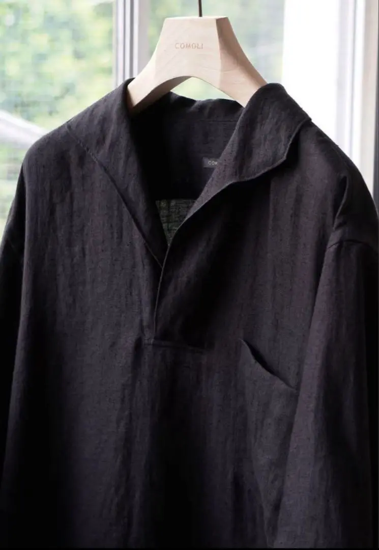 comoli コモリ カナパ スキッパーシャツ 23ss サイズ2 COMOLI(コモリ) 23SSカナパ スキッパー半袖シャツスキッパー