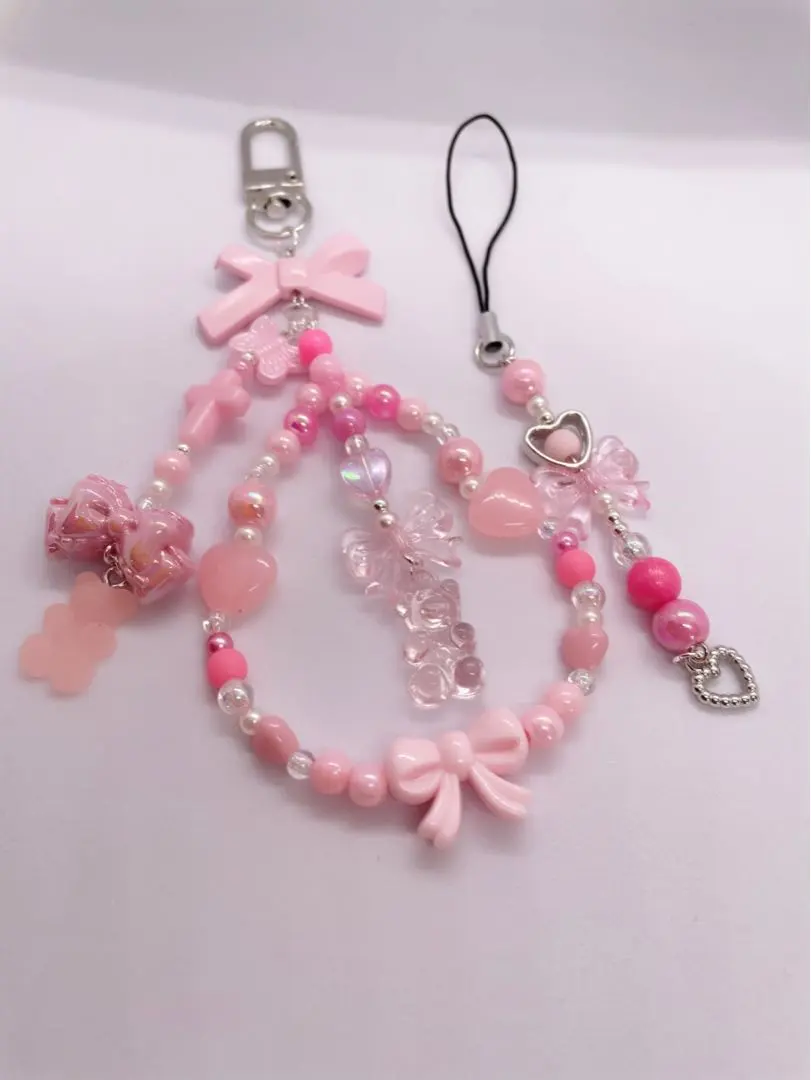 Thumbnail of Beaded Keychains, Collect Books, Bead Straps, y2k, Korean, Pink