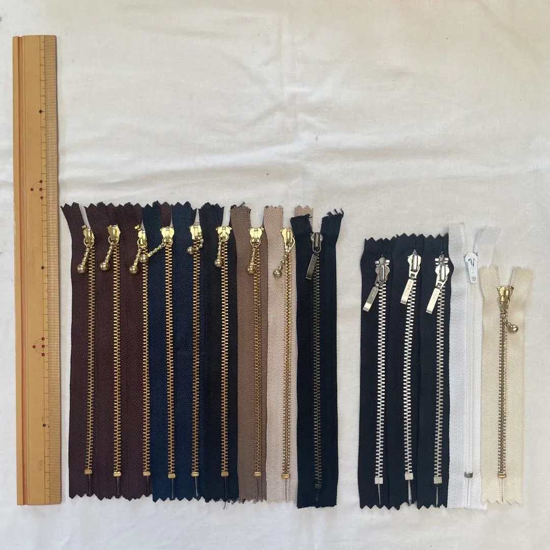 Thumbnail of 14 zippers set, various colors and sizes