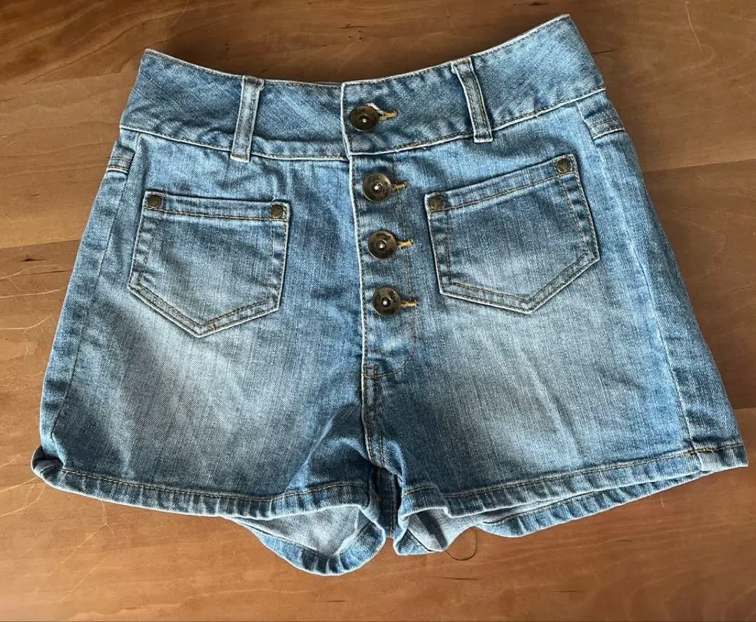 Thumbnail of Denim shorts with front buttons