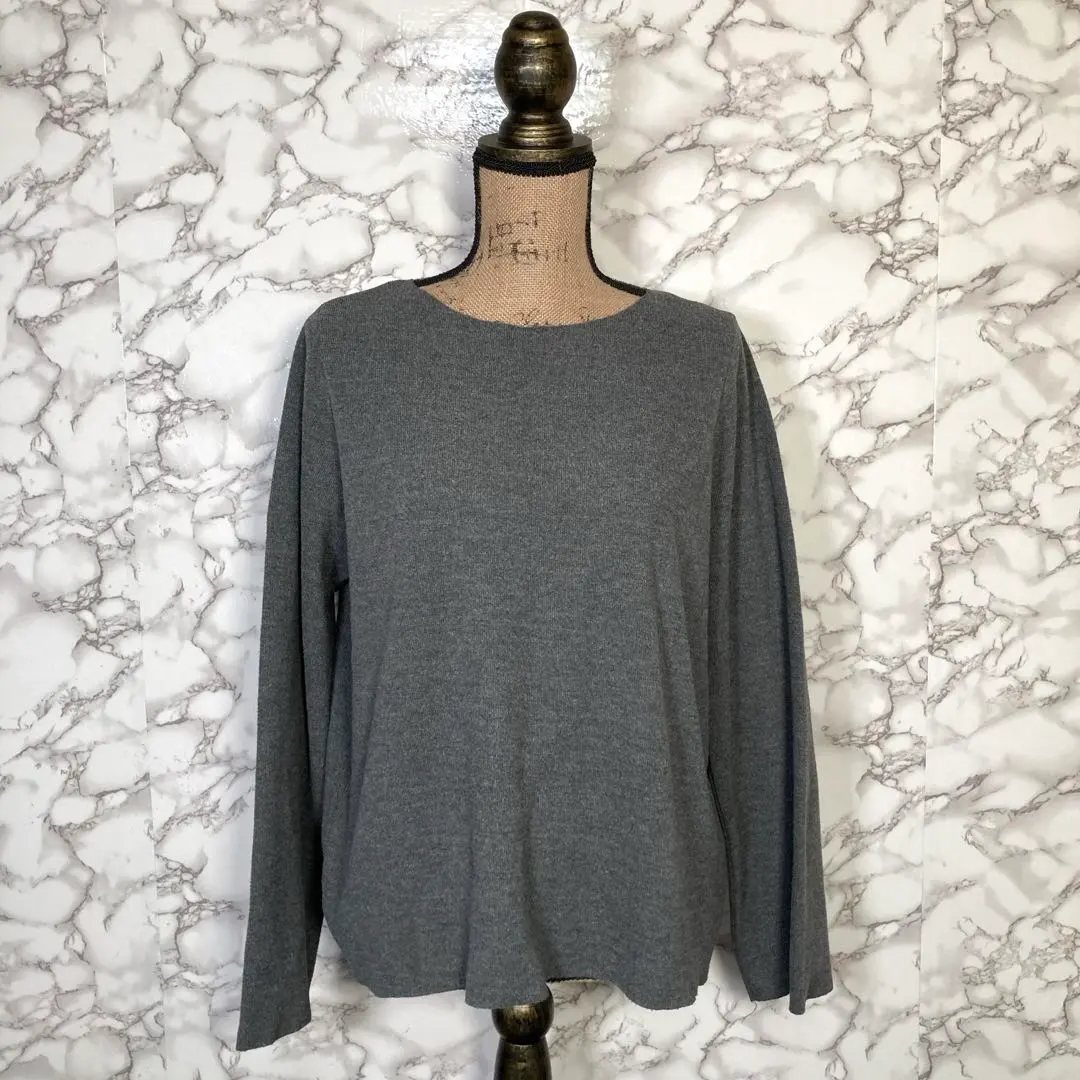 Thumbnail of ZARA TRAPALUC ⭐️ 【M】Cut-off Rib Knit Sweater, Gray