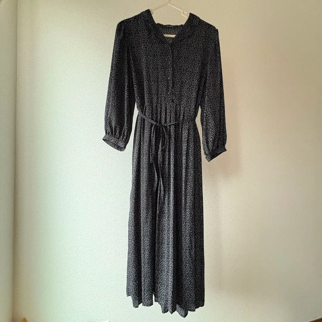 Thumbnail of w closet Black Long Sleeve Dot Shirt Dress
