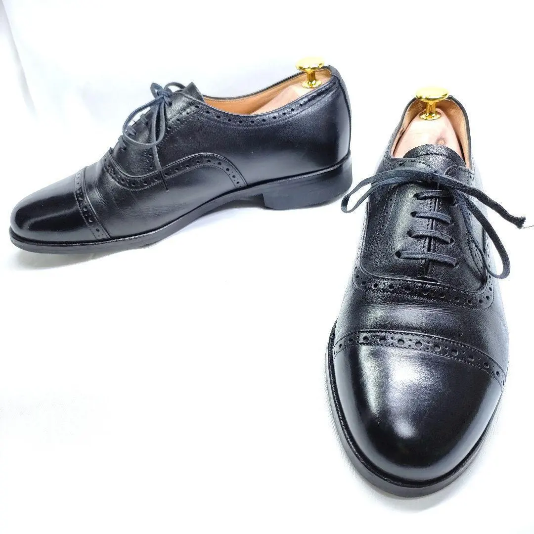 REGAL リーガル 25cm 真皮皮鞋 皮鞋 直紋 黑 婚喪喜慶 的縮圖