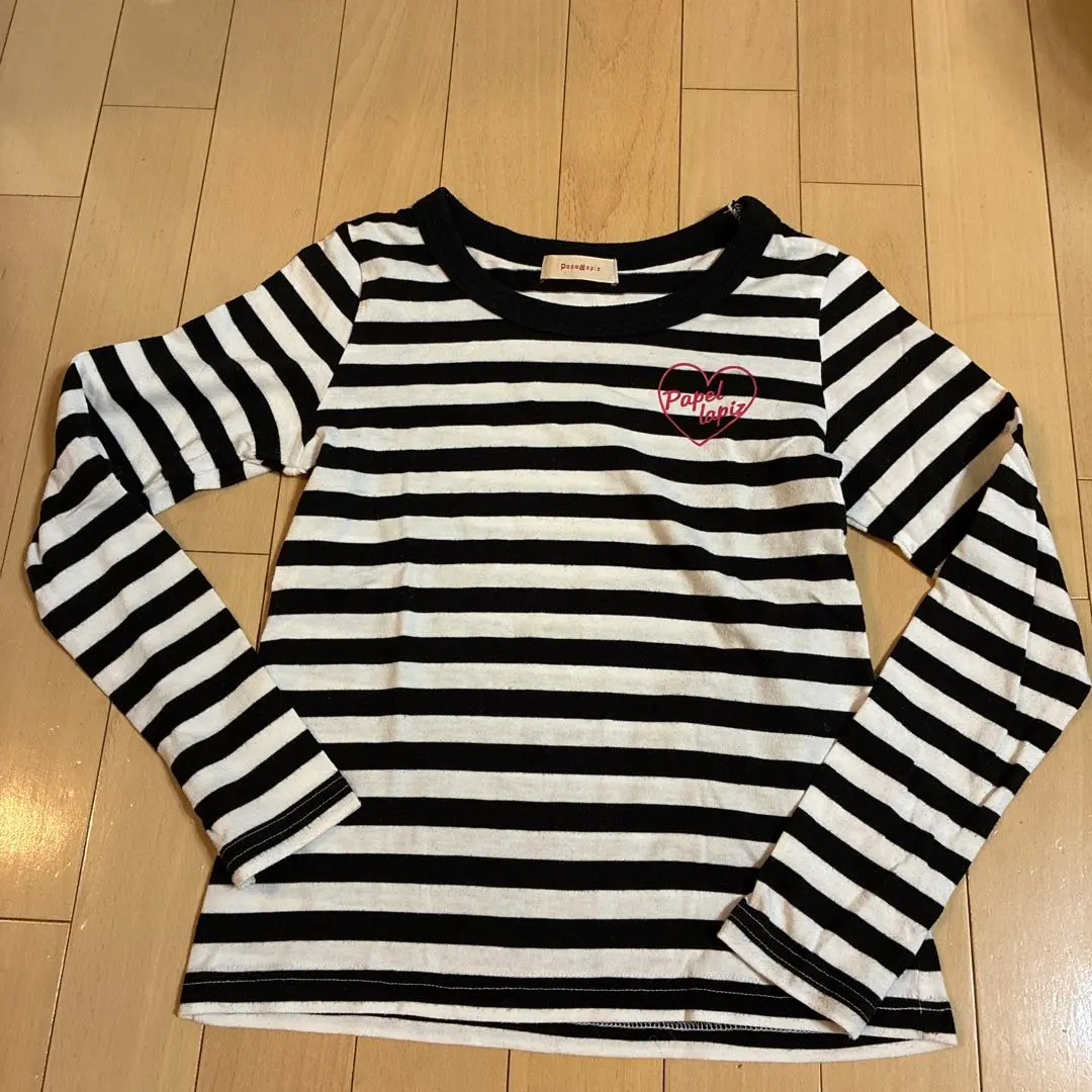 Thumbnail of Striped long-sleeved cut-and-sew top, 140cm, Belle Maison