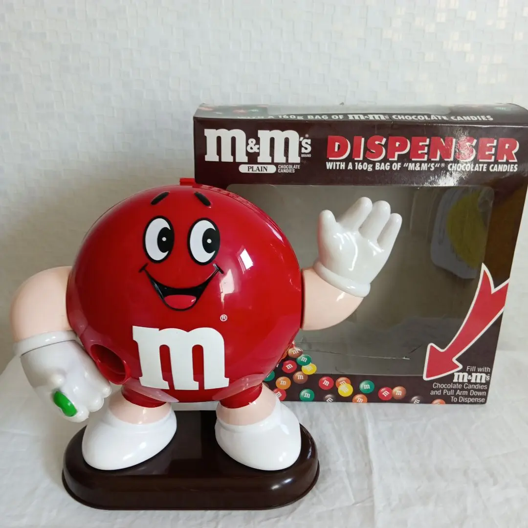 90年代　エムアンドエムズディスペンサー 　ヴィンテージ　箱付き　美品 90's エムアンドエムズ m&m's チョコレートディスペンサー 赤