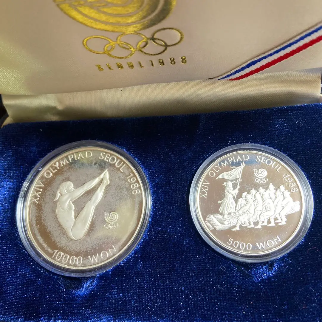 1988年 ソウルオリンピック記念銀貨 プルーフ10000、5000ウォンセット 楽天市場】韓国 ソウルオリンピック1988 飛込競技 10000ウォン