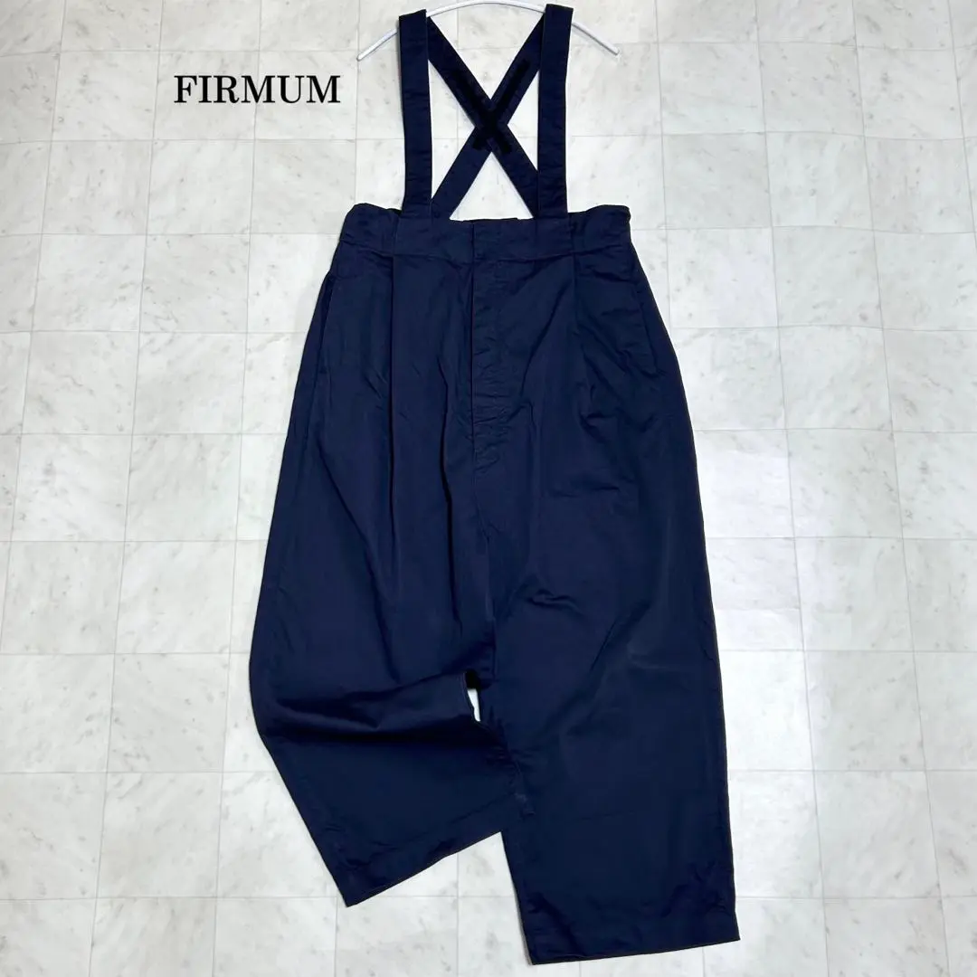 FIRMUM 16/- ムラ綿糸サテン サスペンダー パンツ オーバーオール FIRMUM 16/- ムラ綿糸サテン サスペンダー パンツ オーバーオール