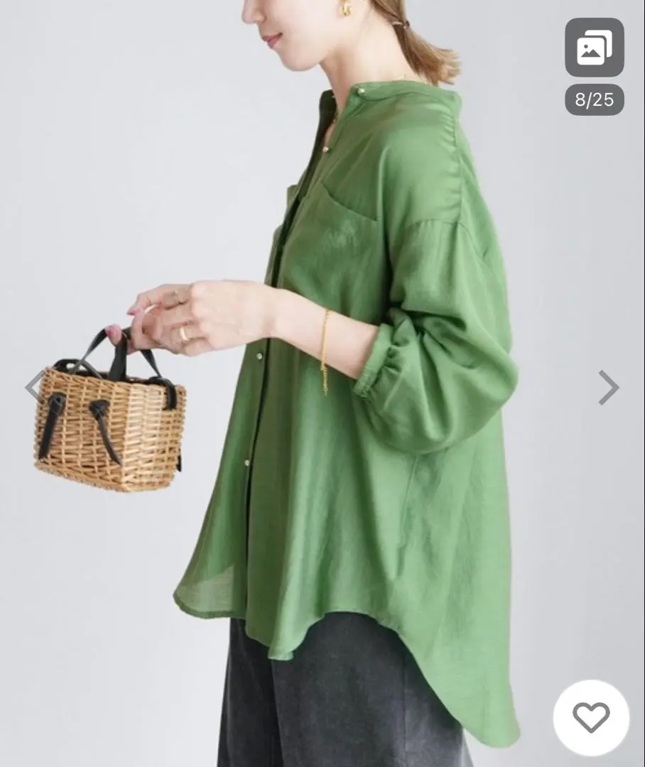 Thumbnail of reca Silver Button Sheer Shirt - Green