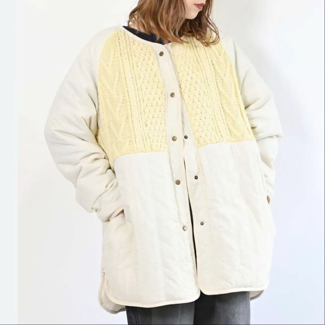 Thumbnail of HEART MARKET / Knit & Quilted No-Collar Blouson / F (Free Size)