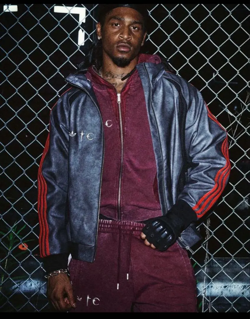 極罕見尺寸 Thug Club adidas XL 灰色 紅色條紋 的縮圖