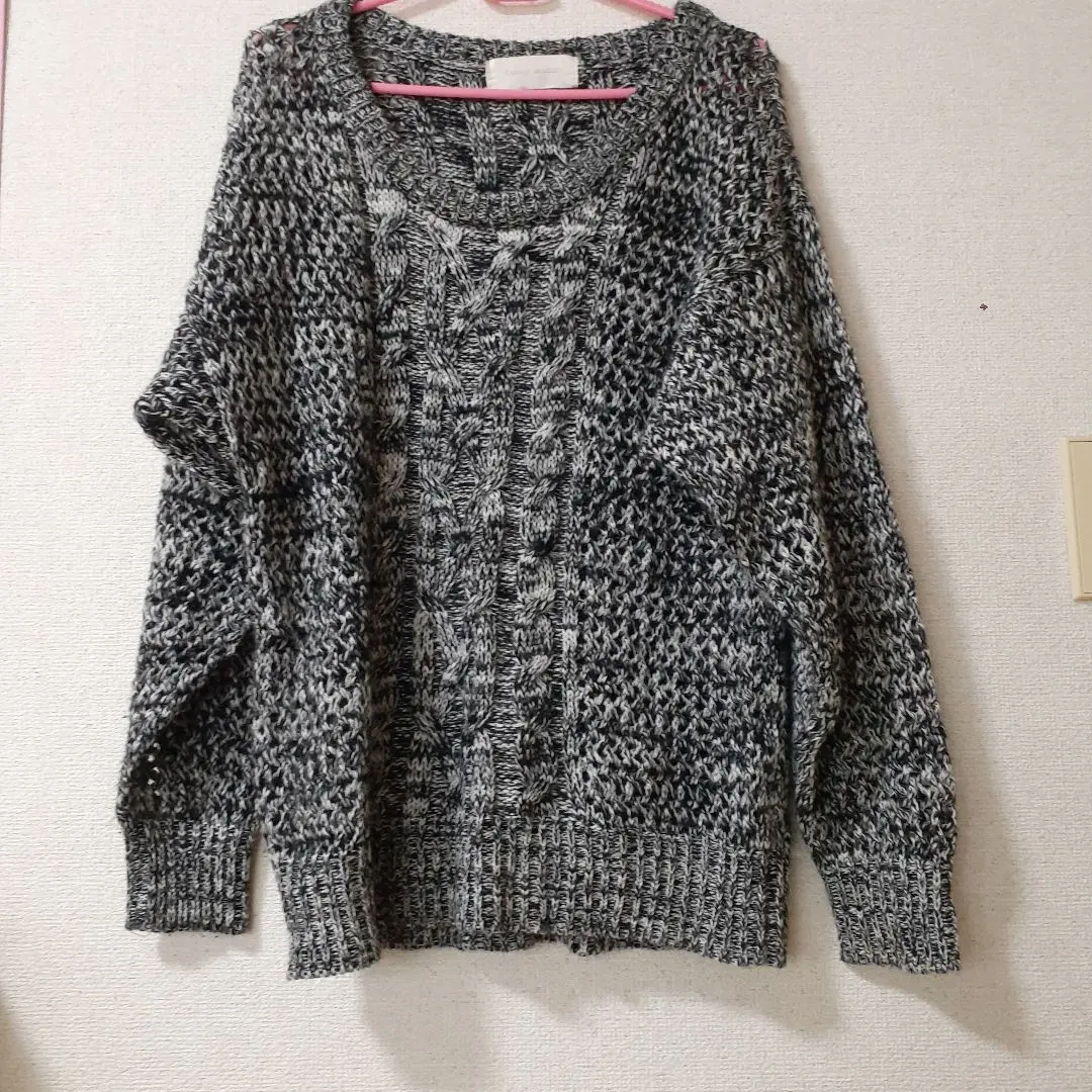 Thumbnail of Oversized gray knit sweater