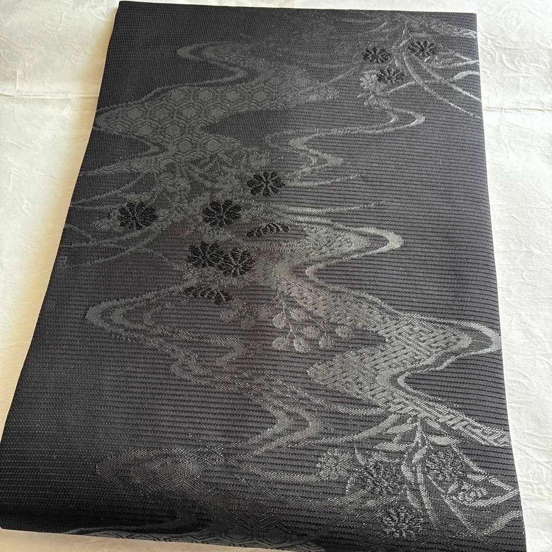 Thumbnail of Brand new, unused. Buddhist affairs, black obi, summer obi.