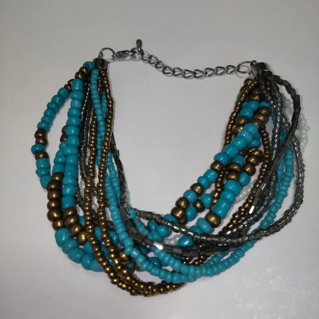 Thumbnail of Beaded bracelet, turquoise blue color