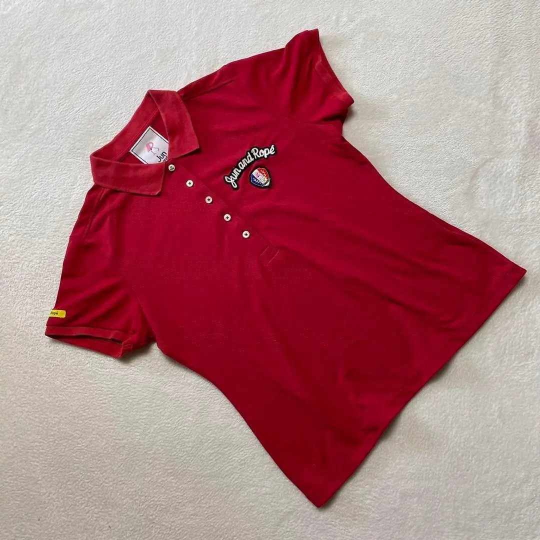Jun and Ropé Polo衫 短袖 刺繡 徽章 紅色 L尺寸 的縮圖