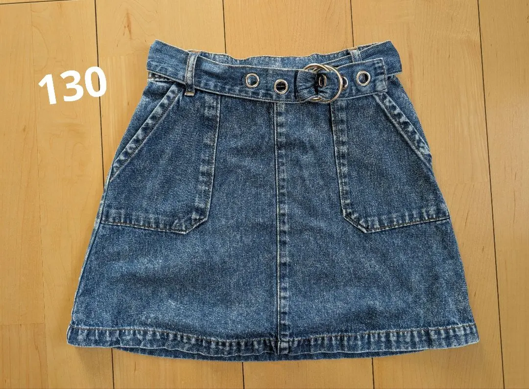 Thumbnail of Denim skirt with belt, size 130