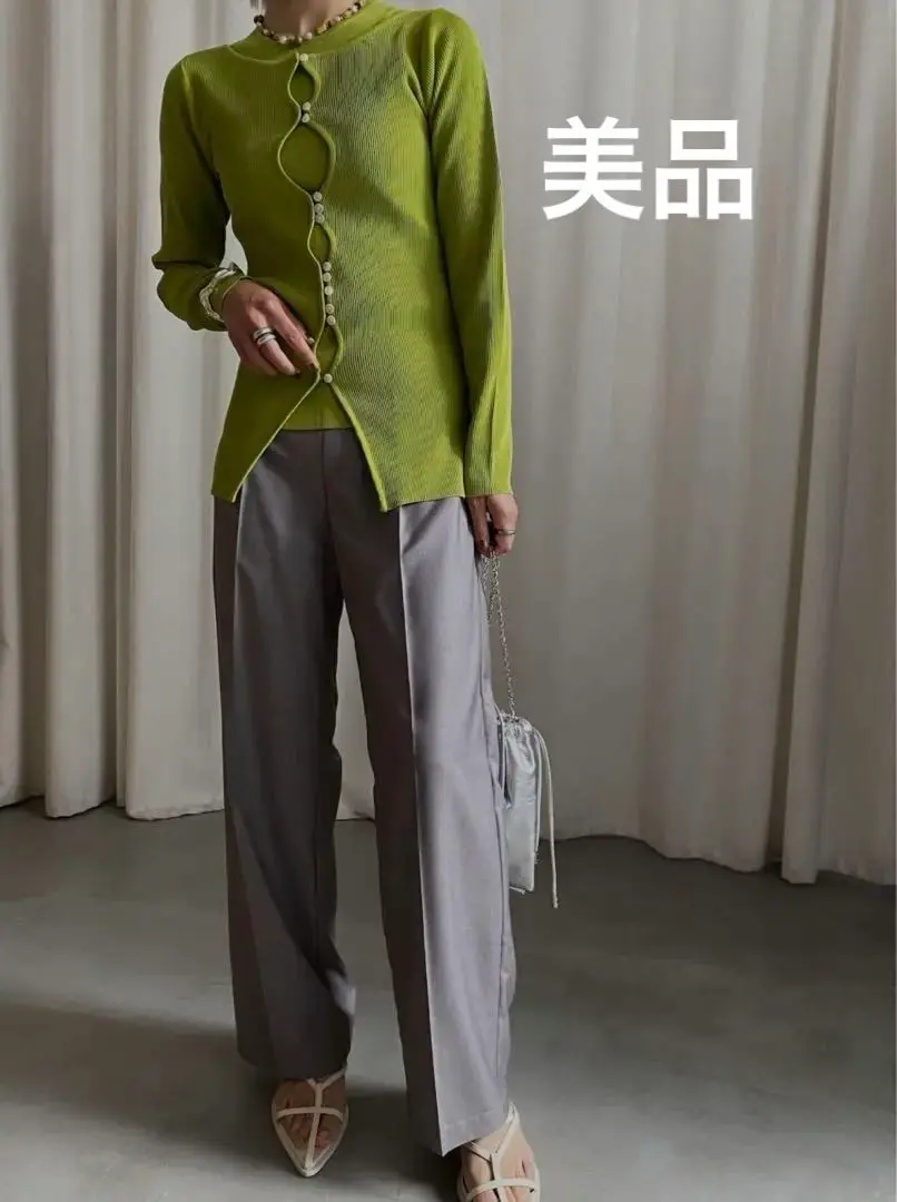 Ameri（アメリ）の「LAYERED ORNAMENT HOLE KNIT TOP（ニット
