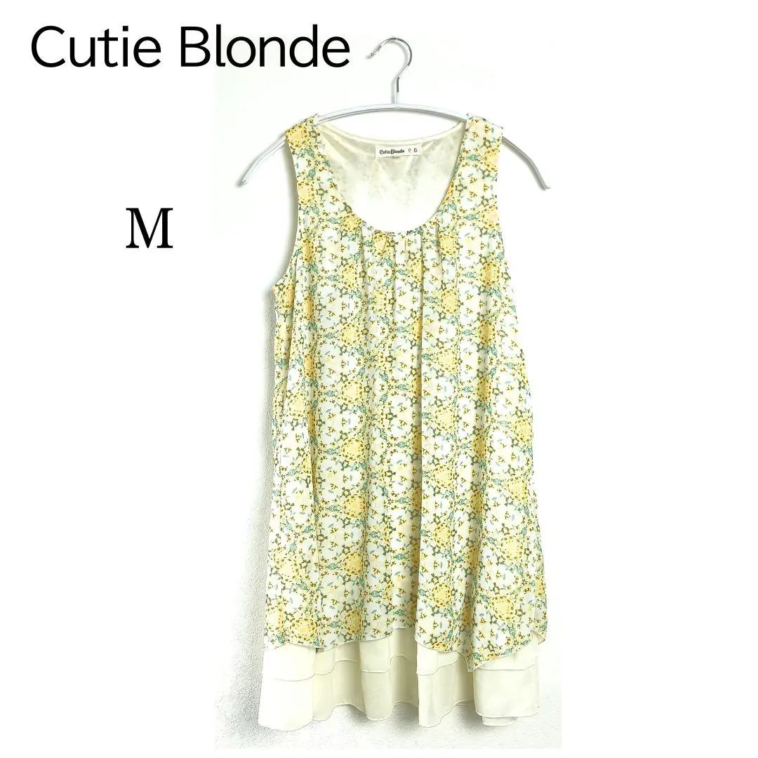Thumbnail of 【Cutie Blonde】⭐ Floral Sleeveless Dress Layered Yellow M