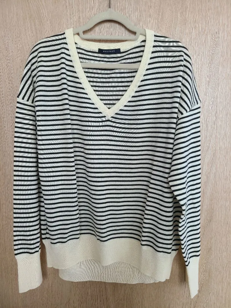 Thumbnail of MACPHEE Border Knit V-neck