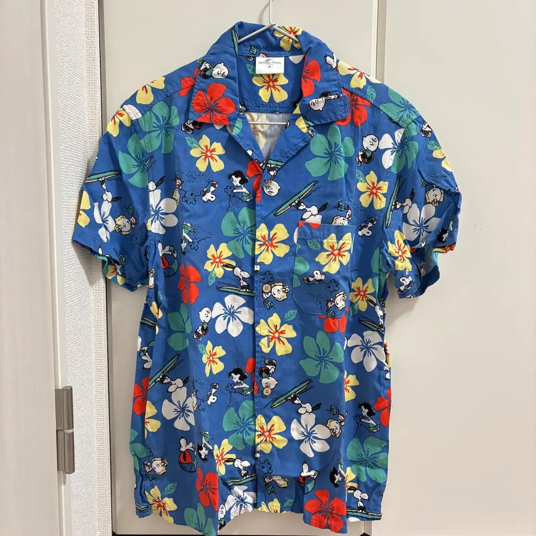 usj サメ人間 半袖シャツ Mサイズ アロハシャツ ☆美品☆ USJ限定 サメ人間 アロハシャツ ユニセックス Mサイズ