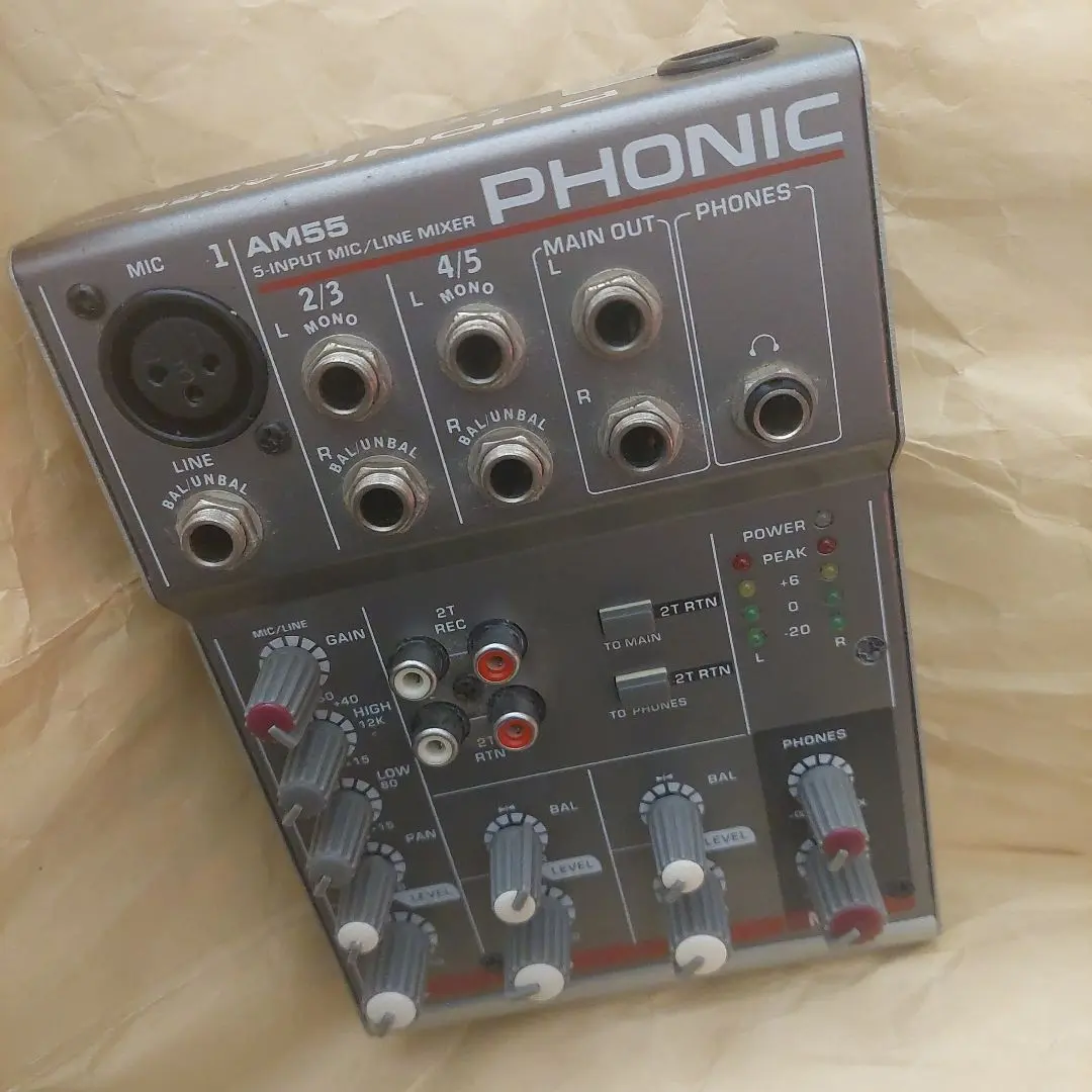 【美品PHONIC AM125】 アナログミキサー アダプター無し PHONIC ミキサーAM55