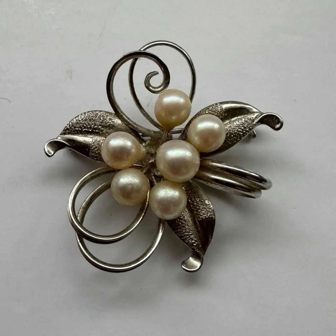 花朵胸針 古董 珍珠風 的縮圖