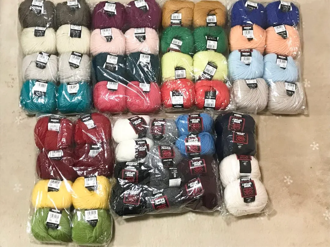 Thumbnail of ★New★ Puppy Yarn Mini Sport All 28 Colors x 2 Balls Each, Total 56 Balls Set