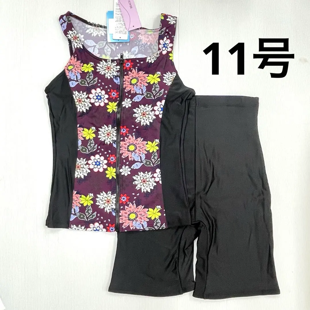 Thumbnail of New 64115 Size 11L Beach Flower Women's Fitness Swimsuit Swimwear