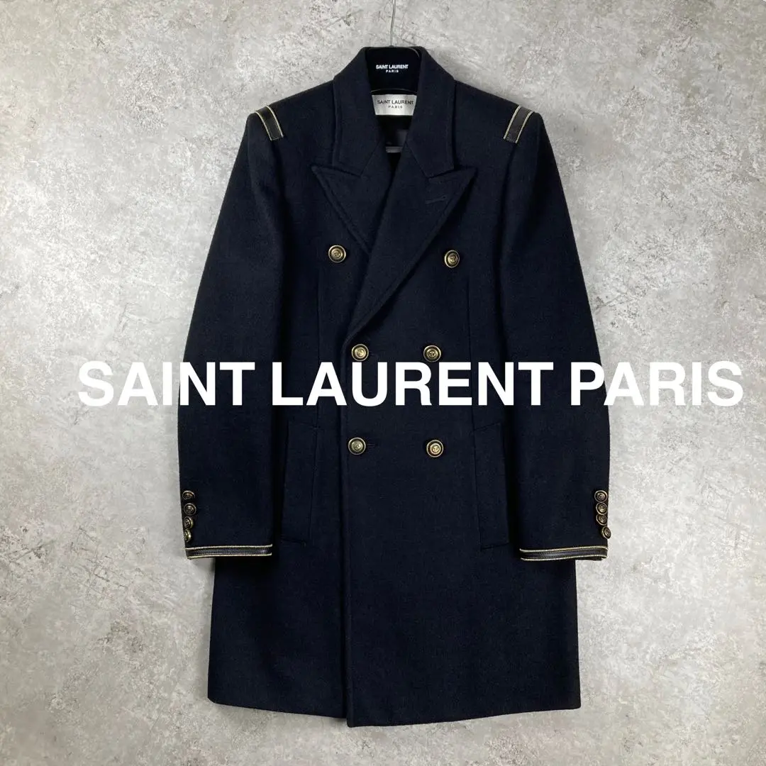 サンローランパリ　SAINT LAURENT ウール　ピーコート　34 サンローランパリ(SAINT LAURENT PARIS)サンローランパリ