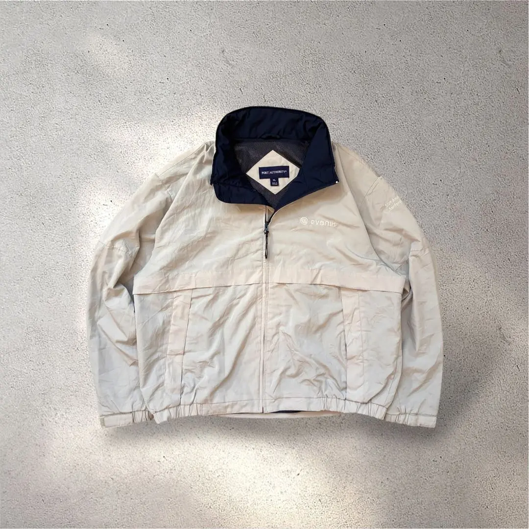 Thumbnail of 00s Port Authority nylon jacket with embroidered logo, Y2K tech style, cropped length