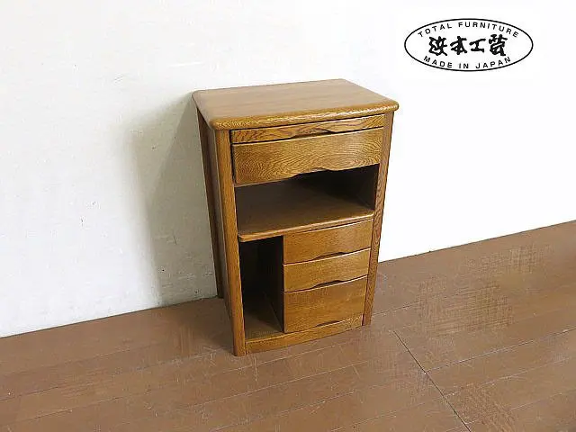 【展示美品】浜本工芸 HAMAMOTO 電話台 FAX台 飾り棚 サイド 1100-faxc.jpg