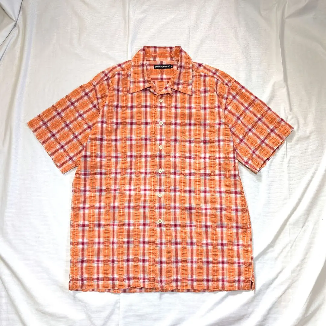 Thumbnail of DOCKERS 00s Wrinkle-Processed Open Collar Ombre Check Short Sleeve Shirt