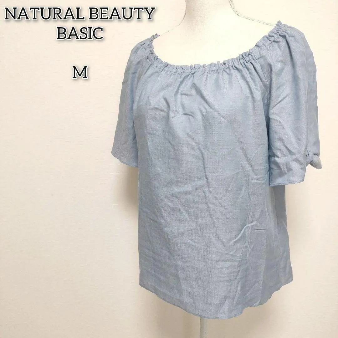 Thumbnail of NATURAL BEAUTY BASIC 【M】 Shirt Blouse Ribbon 5-Sleeve Solid