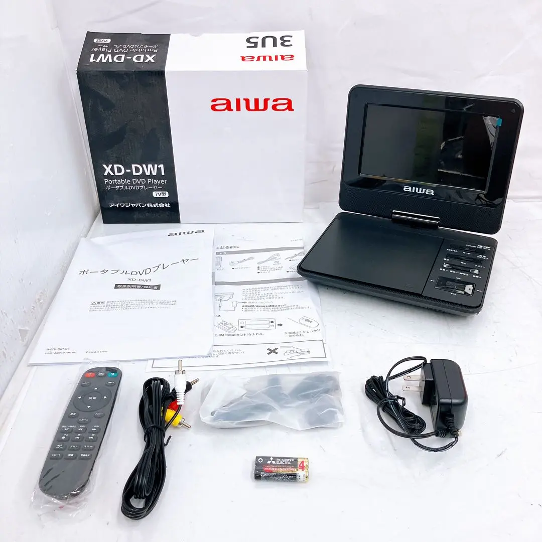 AIWA アイワ 7インチ ポータブルDVDプレーヤー XD-DW1 ※リモコン