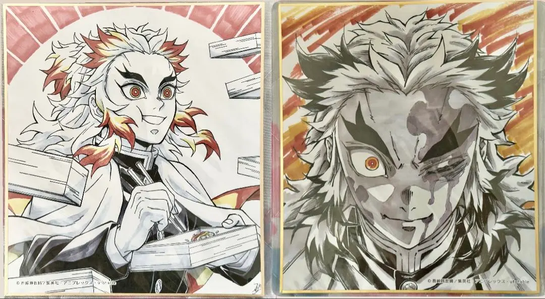 Thumbnail of Kimetsu no Yaiba Hashira Training Arc Replica Mini Shikishi - Kyojuro Rengoku - Set of 2